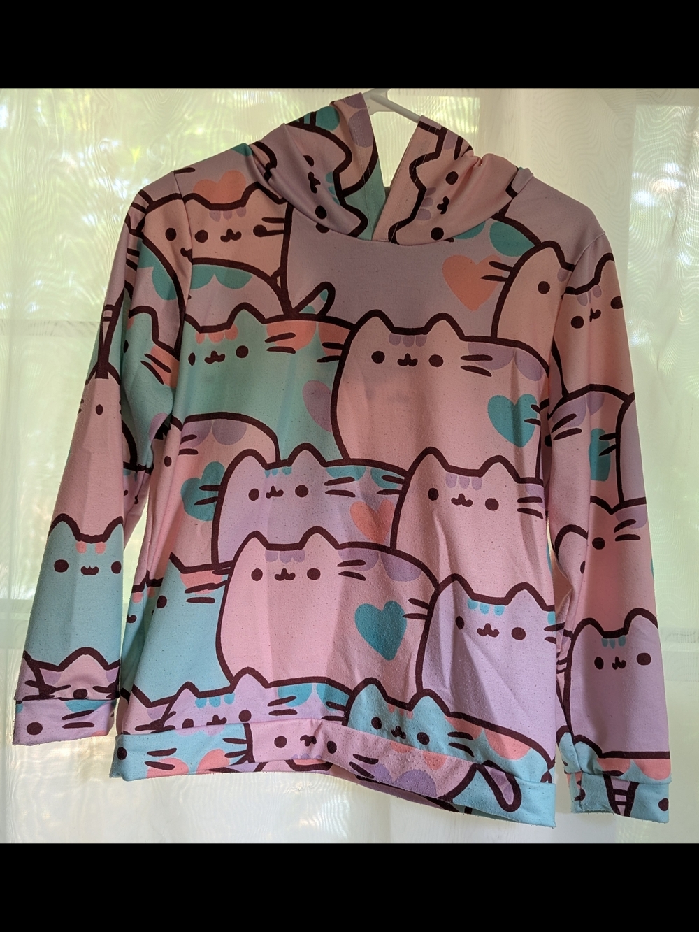 🩷💜Pusheen Cat Print Hoodie Lightweight Sweatshirt - 11-12Y